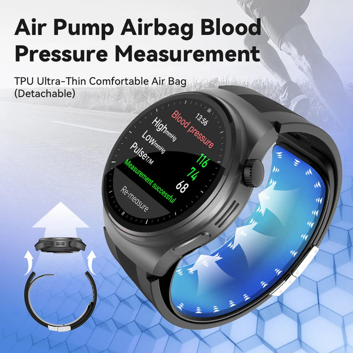 Smart Fitness Watch Blue with ECG and Blood Pressure