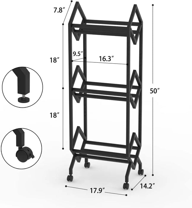 Multi-Purpose 3-Tier Record Holder LP, Album, Magazine & Book Organizer Shelf