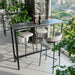  Modern rectangular bar table with natural marble surface and sturdy metal frame 