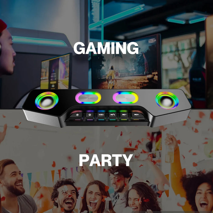 RGB Soundbar for Gaming, Music, and Streaming Devices