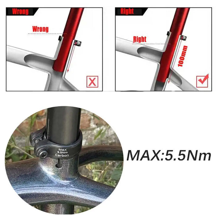 Carbon bike seat post 309x350 mm for mountain and road bikes