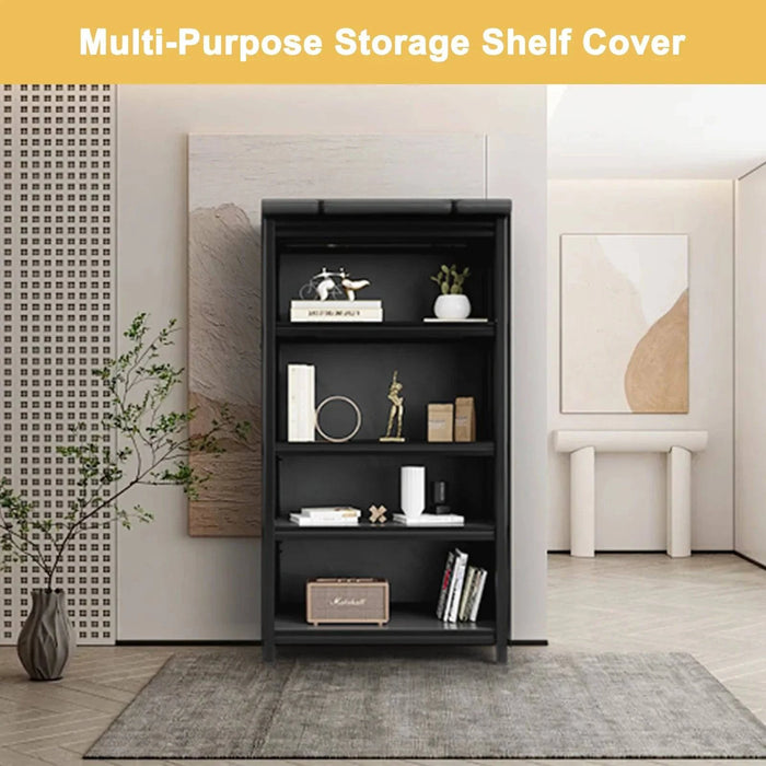 Shelf cover with front zipper, Velcro straps, and roll-up front panel for easy access