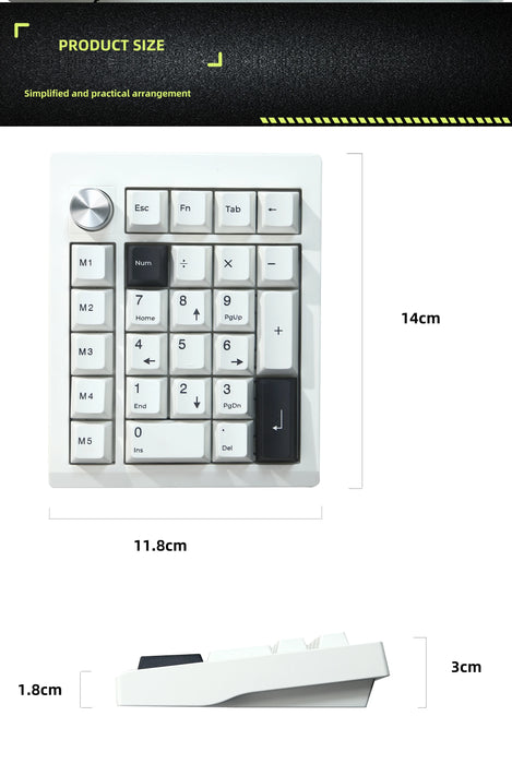 Number Pad Gasket QMK VIA Bluetooth 50 24GHz Wired Hot Swappable White for Win Mac ergonomic portable keyboard with customizable keys and dual connectivity