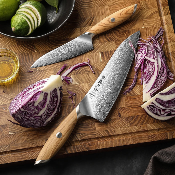 Sharp Damascus Steel Chef Knife for Kitchen
