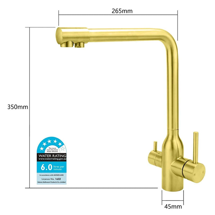 3-Way Kitchen Mixer Tap with 360° Swivel & Pure Water Outlet