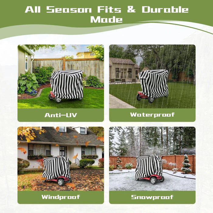 Waterproof black motorcycle cover with sun protection, 230cm in size