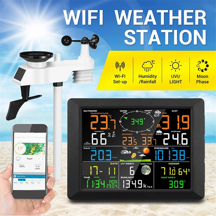 Wireless Weather Station with Outdoor Sensor & App Control