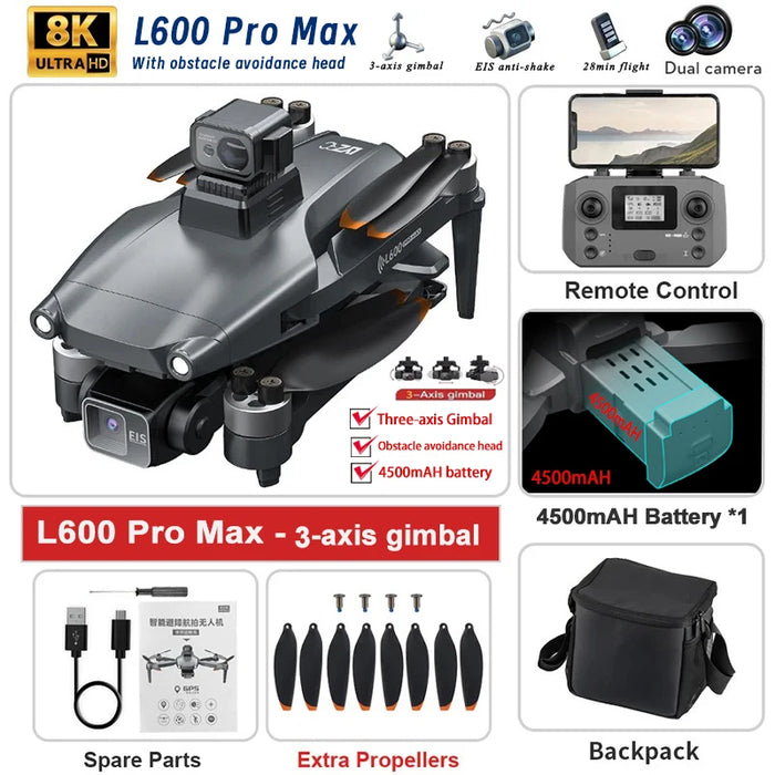 4K GPS Drone with 3-Axis Gimbal and Dual Camera