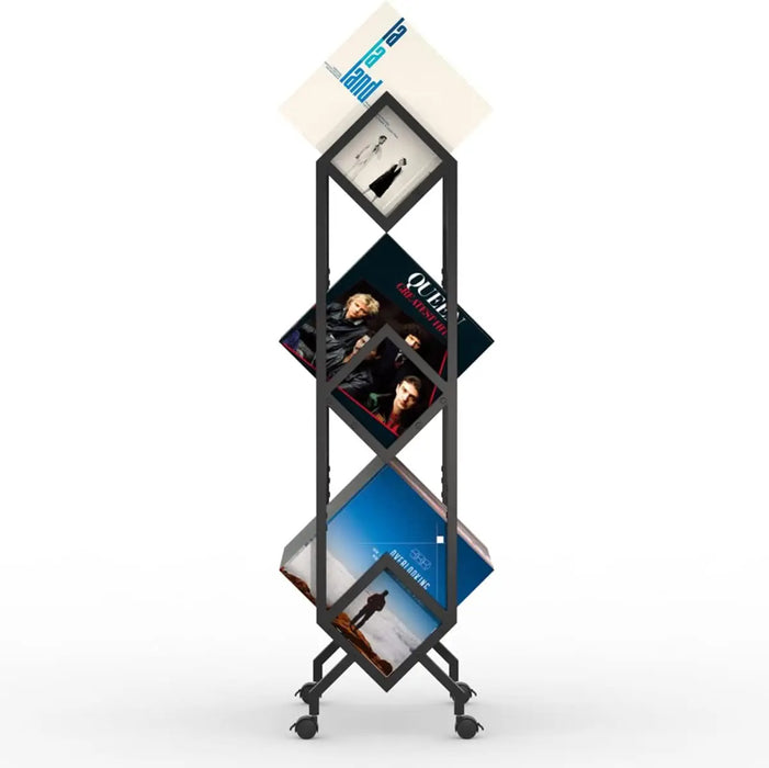 Multi-Purpose 3-Tier Record Holder LP, Album, Magazine & Book Organizer Shelf