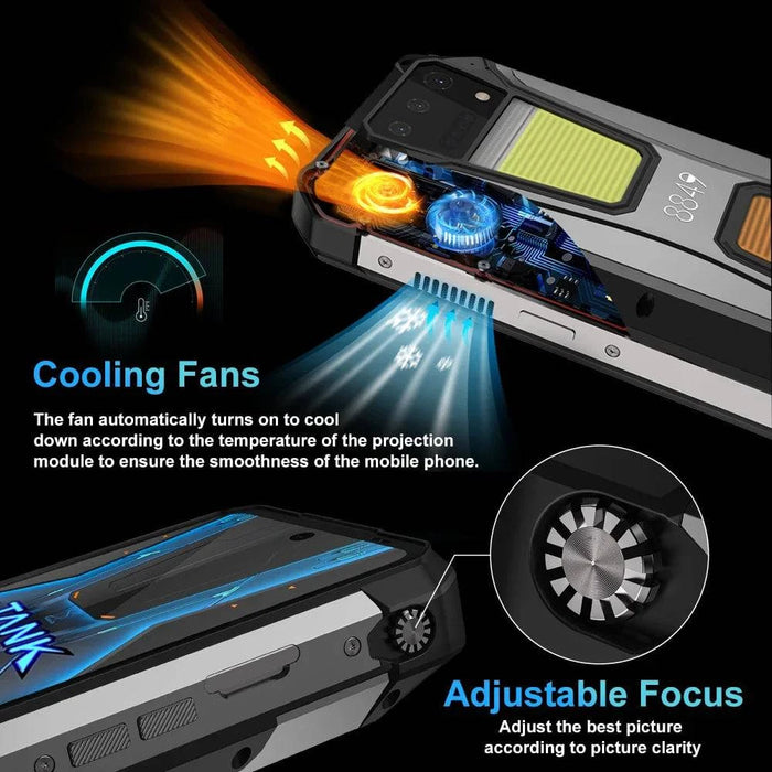 8849 Tank 2 PRO Projector Phone 2.4K Display 12GB 256GB 100MP Camera 23800mAh 120W Dual Sim Android 14 - FLUXA
