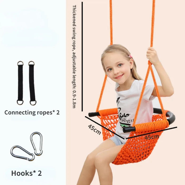 Children’s Hanging Swing Chair, Rope Seat, 100kg Capacity