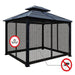 gazebo mosquito netting with zippered door panels for outdoor use