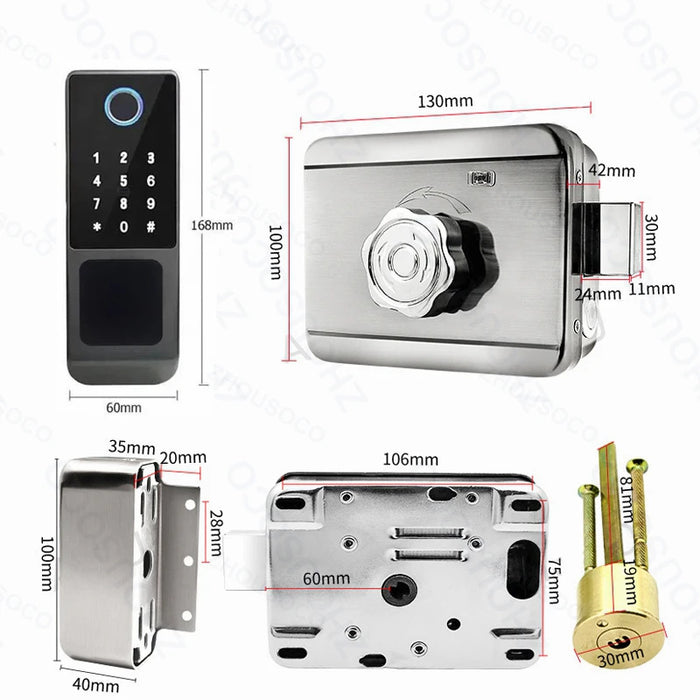 C1 Smart Door Lock with fingerprint, Card, Key, Password Waterproof, WiFi & Bluetooth Enabled, Remote Control, App Access, Keyless Digital Entry, Secure Electronic Lock System
