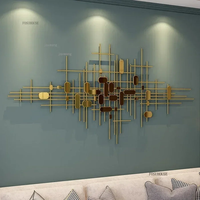 3D Metal Tree Wall Decor for Living Room Gold 150x70cm