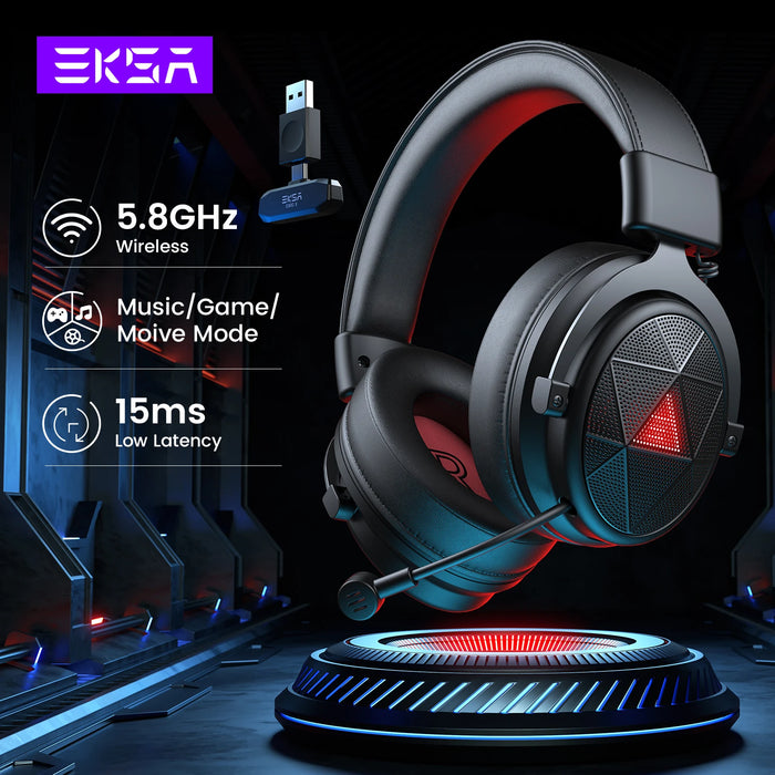 5.8GHz Wireless Gaming Headset for PC/PS4/PS5/Xbox with ENC Mic