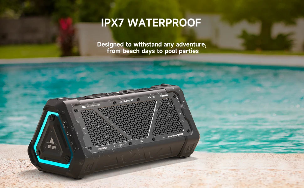 Outdoor Bluetooth speaker with long-lasting 3700mAh battery