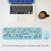Wireless Keyboard and Mouse Combo Full-Size Retro 2.4G Black for Windows and Mac, Blue 2 - FLUXA