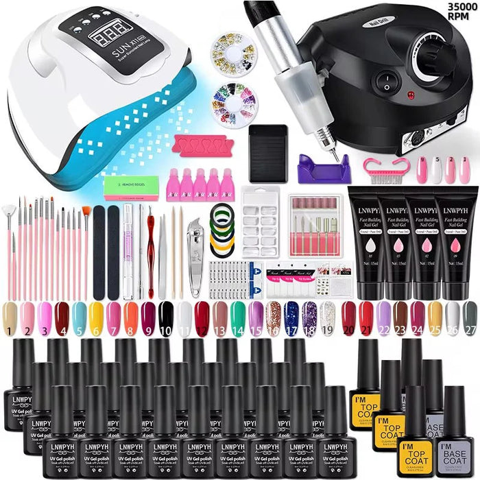 Complete set for creating stunning nails at home or in a salon