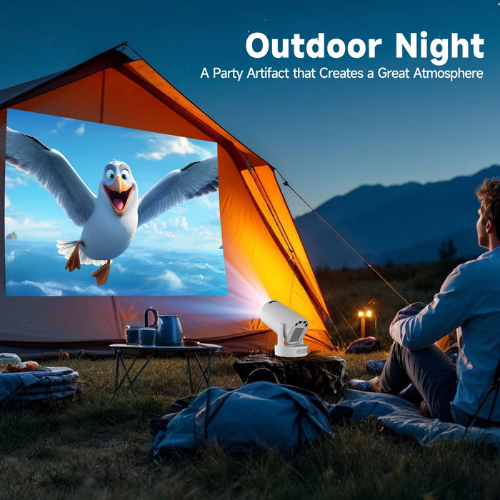 4K Portable Projector Grey with WiFi6 Android 11 and Speaker
