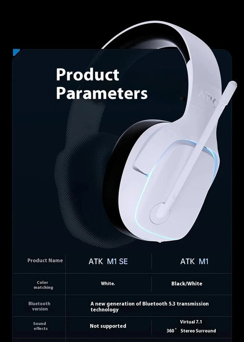 Wireless Gaming Headset Black with Mic and Noise Reduction