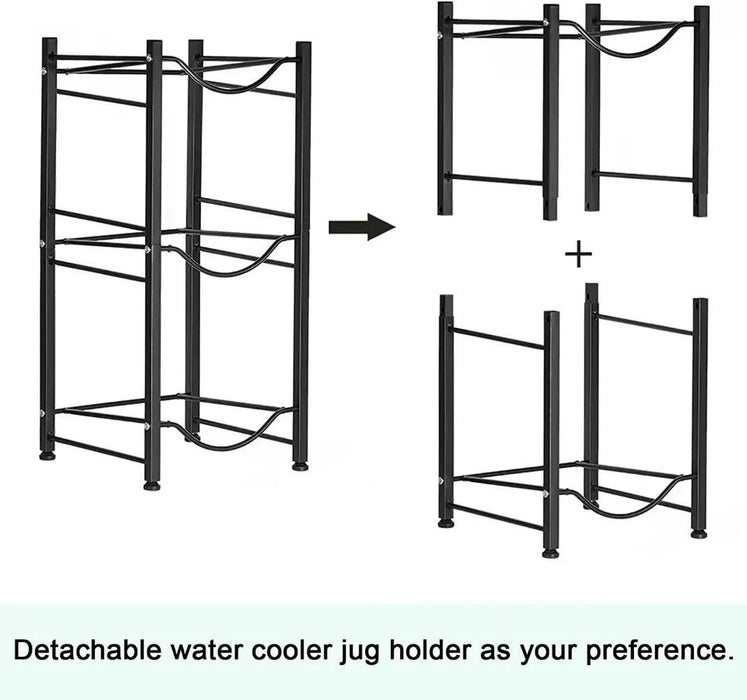 Detachable Metal 3-Tier Water Bottle Storage Rack, Standing Water Barrel Holder