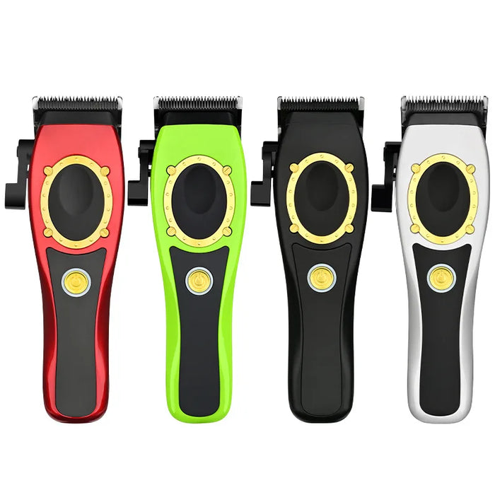 Hair trimmer with automatic power selection and washable blades