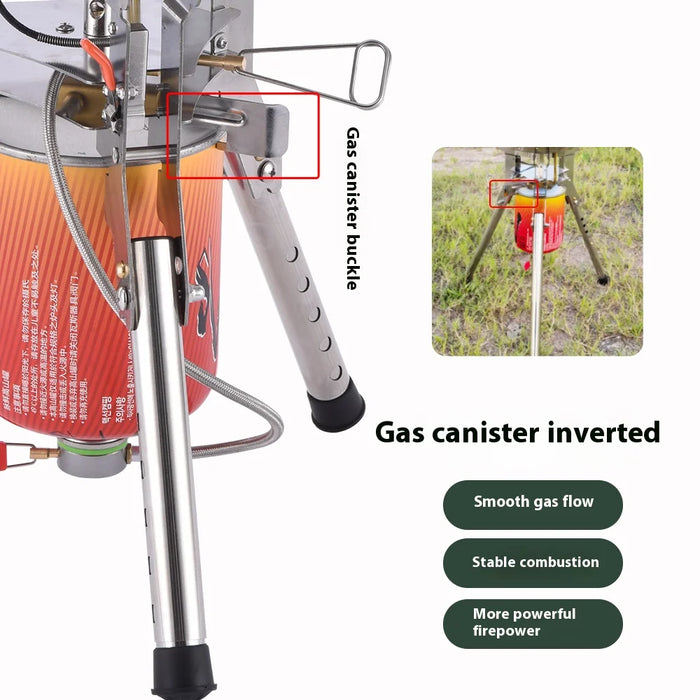 High-Power Gas Burner for Outdoor Cooking and Camping