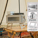 Camping tent stove with glass windows for outdoor heating and cooking