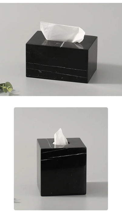 Large Marble Tissue Box Square Modern Design for Home Decor