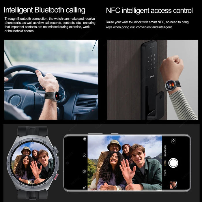 Smartwatch with Blood Sugar ECG Monitor & Bluetooth Calling Black