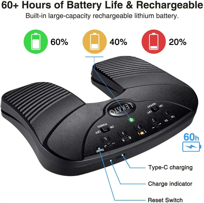 Silent Operation Bluetooth Page Turner Pedal with over 60 hours of battery life