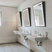 60x90 cm LED Illuminated Bathroom Mirror with Fixed Tilt, Smart Front-lit Black Framed Design - FLUXA