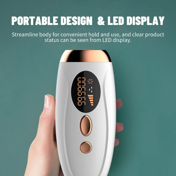 Laser Epilator 999900 Flashes, IPL Hair Remover & Face Massager – White