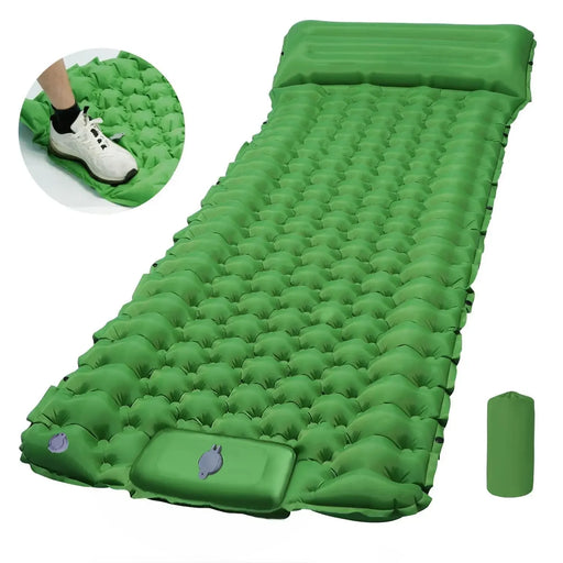 Orange extra-wide camping sleeping pad with ergonomic V-shape design