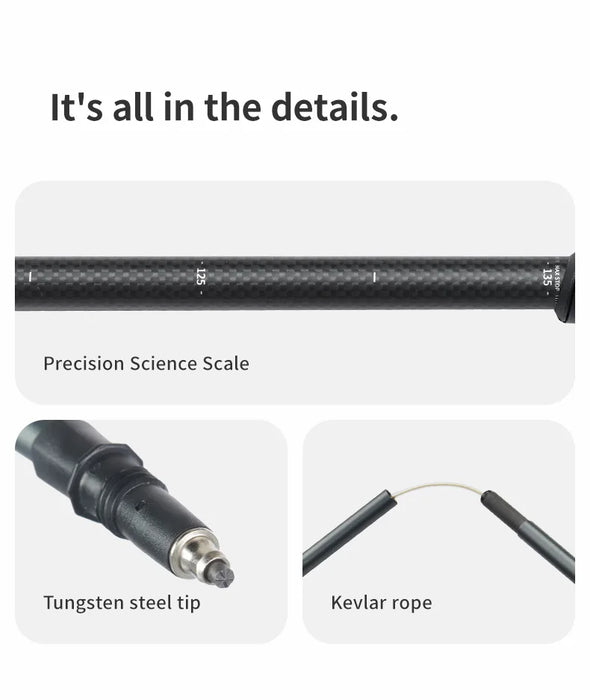 Trekking poles black 115-135cm carbon fiber folding hiking walking sticks for outdoor adventures