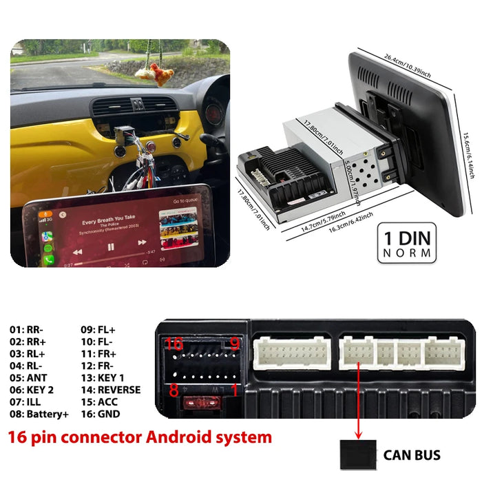 10.1" Android Car Stereo with Wireless Car Play & GPS