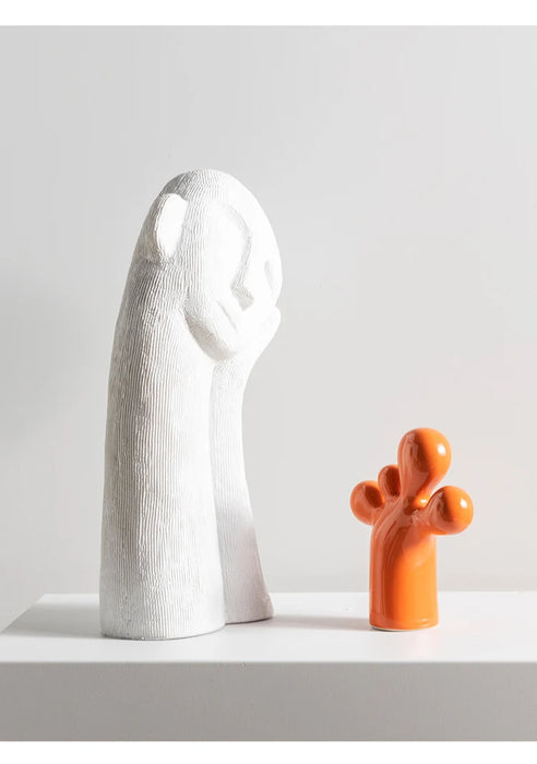 Abstract Face Shape Resin Craft Sculpture Style for Home Decor