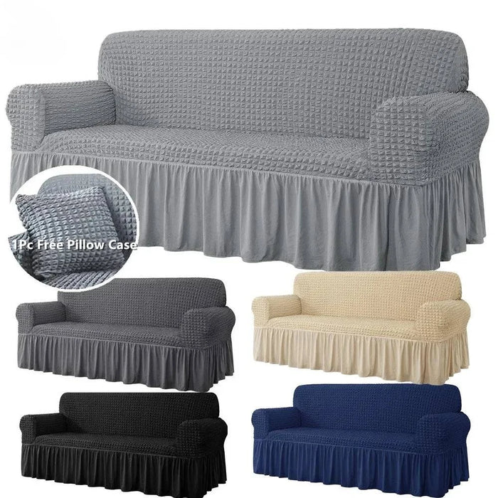 Made from 100% polyester fabric, this sofa cover provides style and protection for your furniture