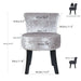 Pink crushed velvet vanity stool with backrest for dressing tables