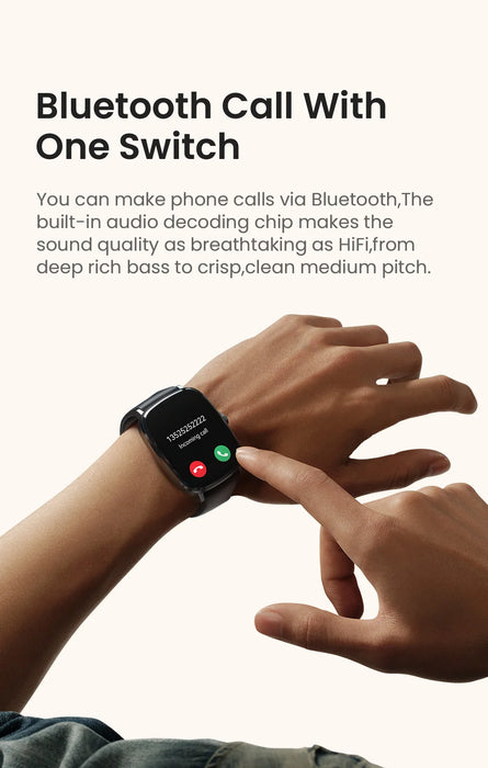2.01” AMOLED Smartwatch – Bluetooth Call, Sport Mode, Voice Assistant, Black Strap