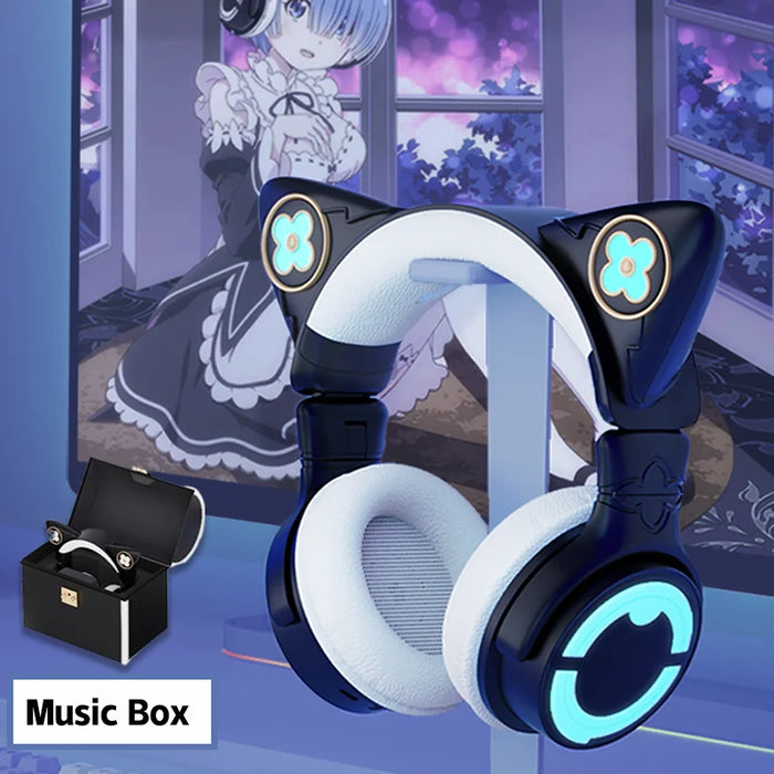 Wireless Bluetooth 5.0 Cat Ear Gaming Headphones with Mic