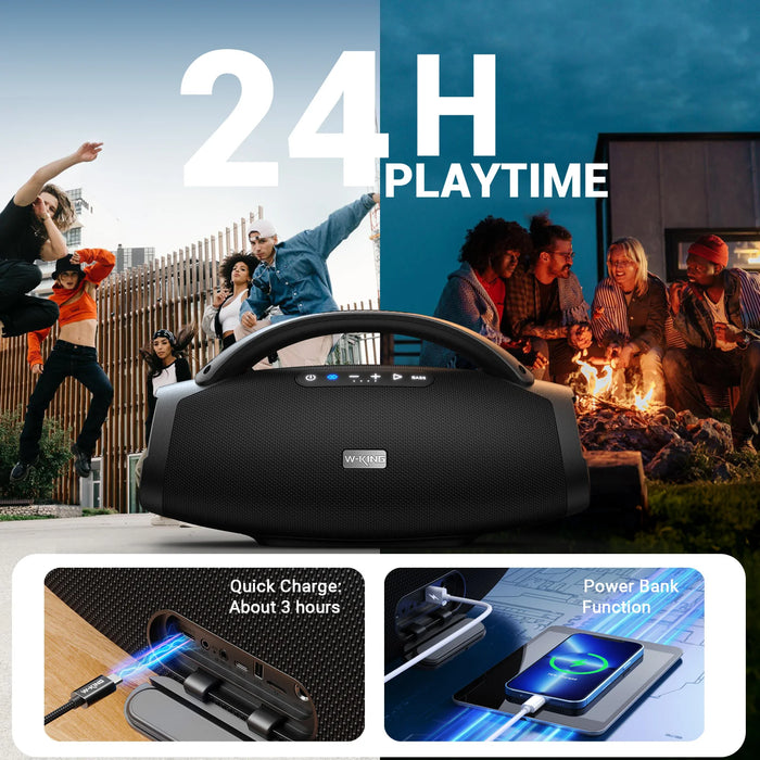 180W Portable Bluetooth Speaker with Bass & 24hr Playtime