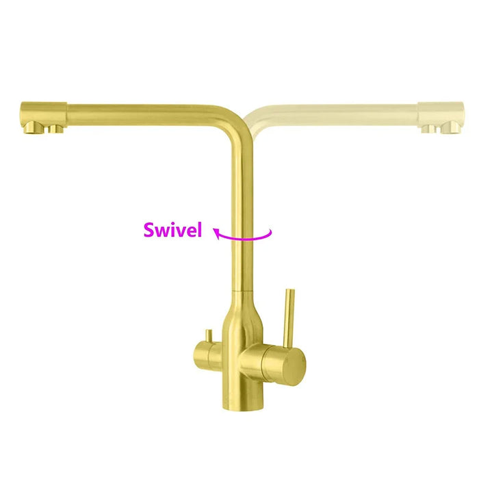 3-Way Kitchen Mixer Tap with 360° Swivel & Pure Water Outlet