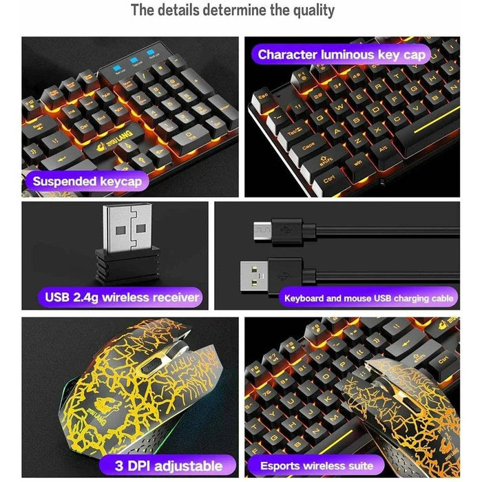 Black RGB Mechanical Gaming Keyboard and Mouse Set for PC and Laptop