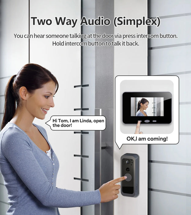Outdoor Waterproof Doorbell Camera with Motion Detection