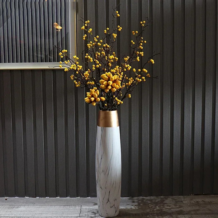 70cm Modern Ceramic Floor Vase with Flower-D for Home Decor