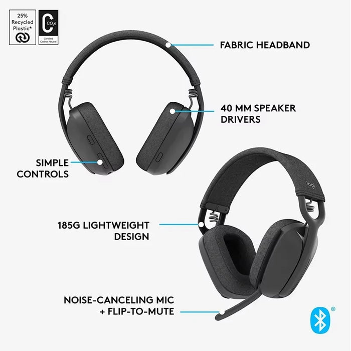 Lightweight Bluetooth Headset with Clear Voice Mic