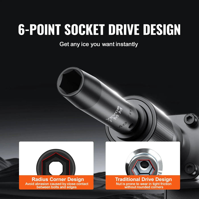 90 piece metric drive impact socket set made from durable Cr-Mo 6 point alloy steel for all your repair needs