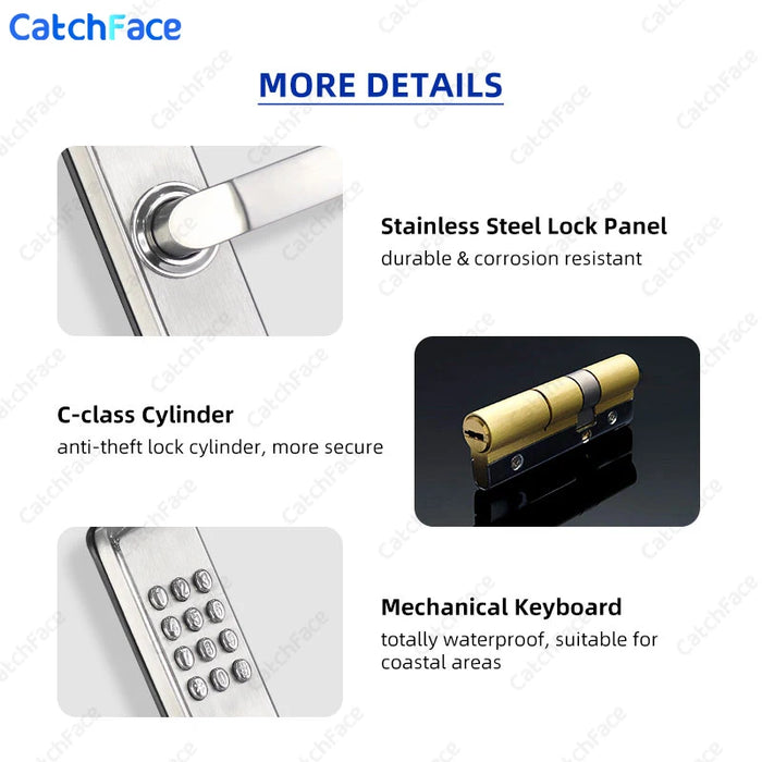 Stainless Steel Outdoor Door Lock – Keypad & Key Access