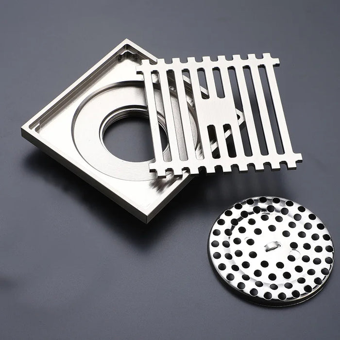 Stainless Steel Shower Floor Drain, Deep Water Seal, 10x10